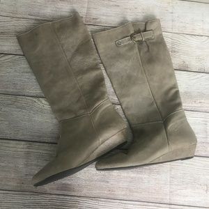 Steven by Steve Madden Tan wedge knee high boot